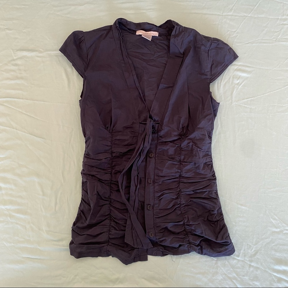 navy ruched charlotte russe blouse